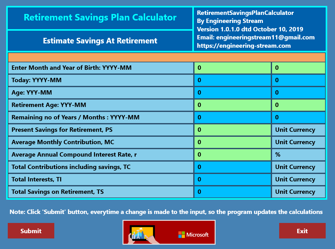 Retirement Savings Plan Calculator