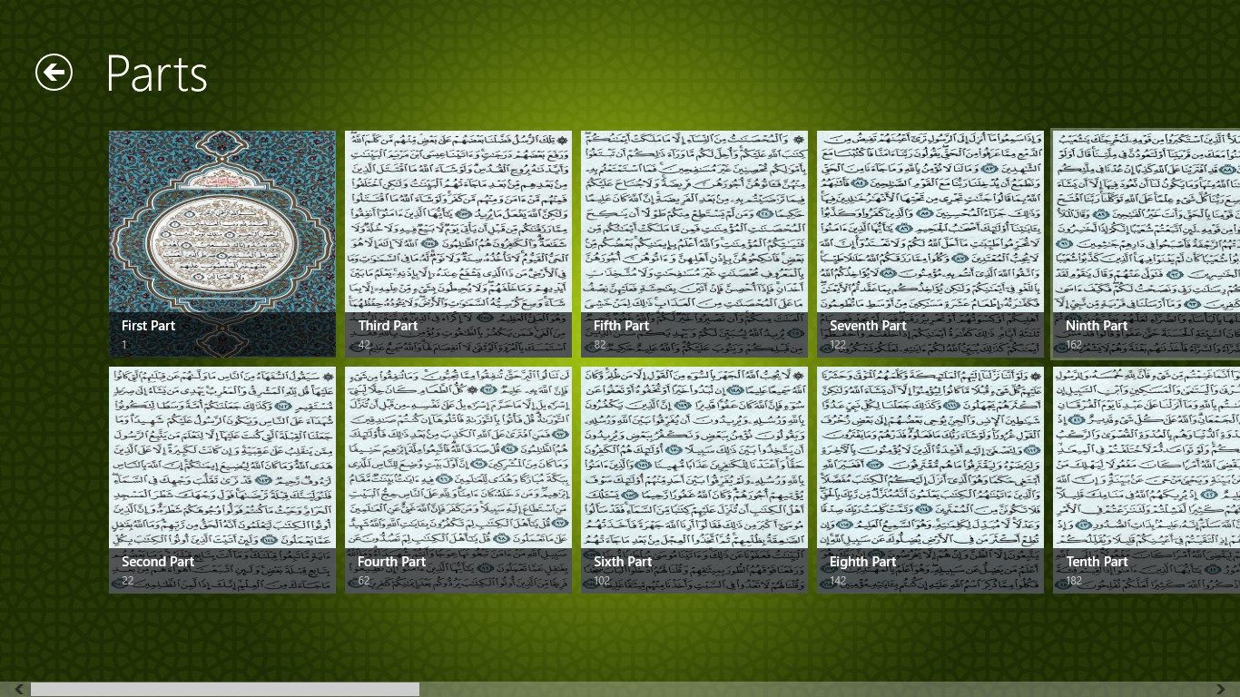 Qur'an Parts Page