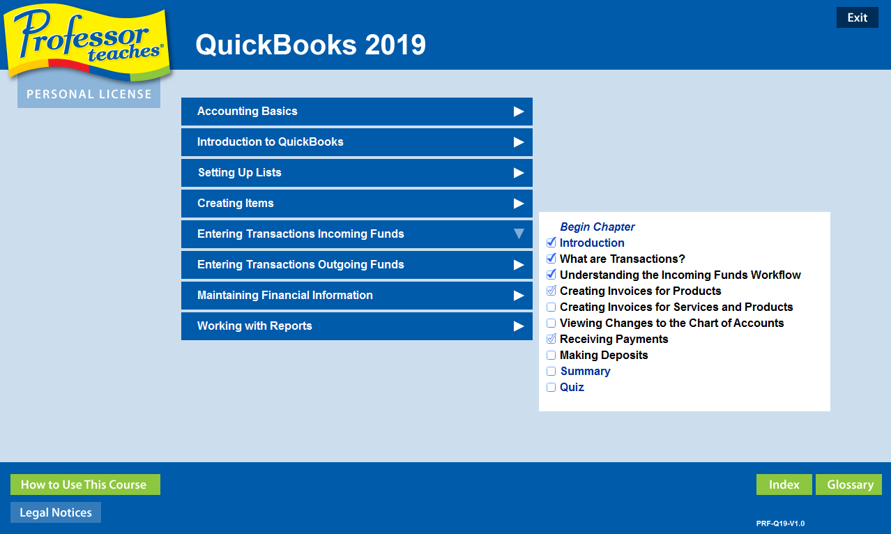 Introduction to QuickBooks 2019 covers accounting basics to working with reports.