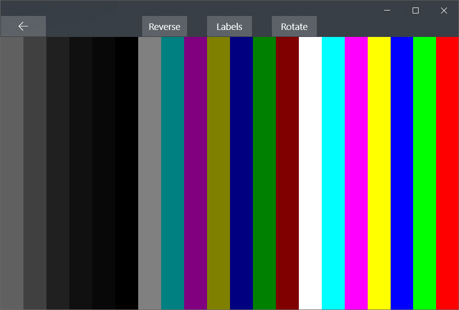 Color Bars Rotated and Reversed
