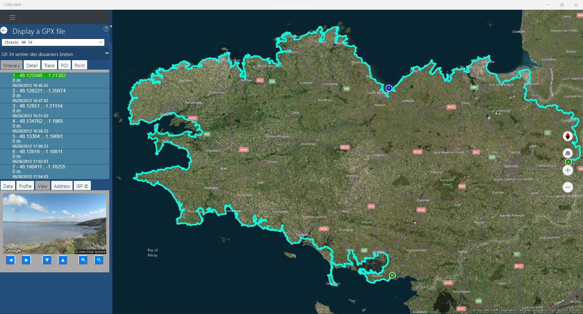 Display GPX/KML files (show route images)