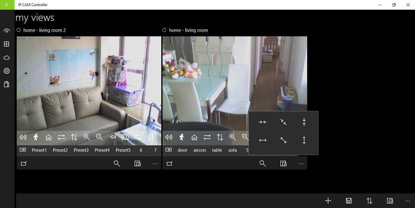 Working with multiple cameras is simple, and individual camera could be resized with just one click
