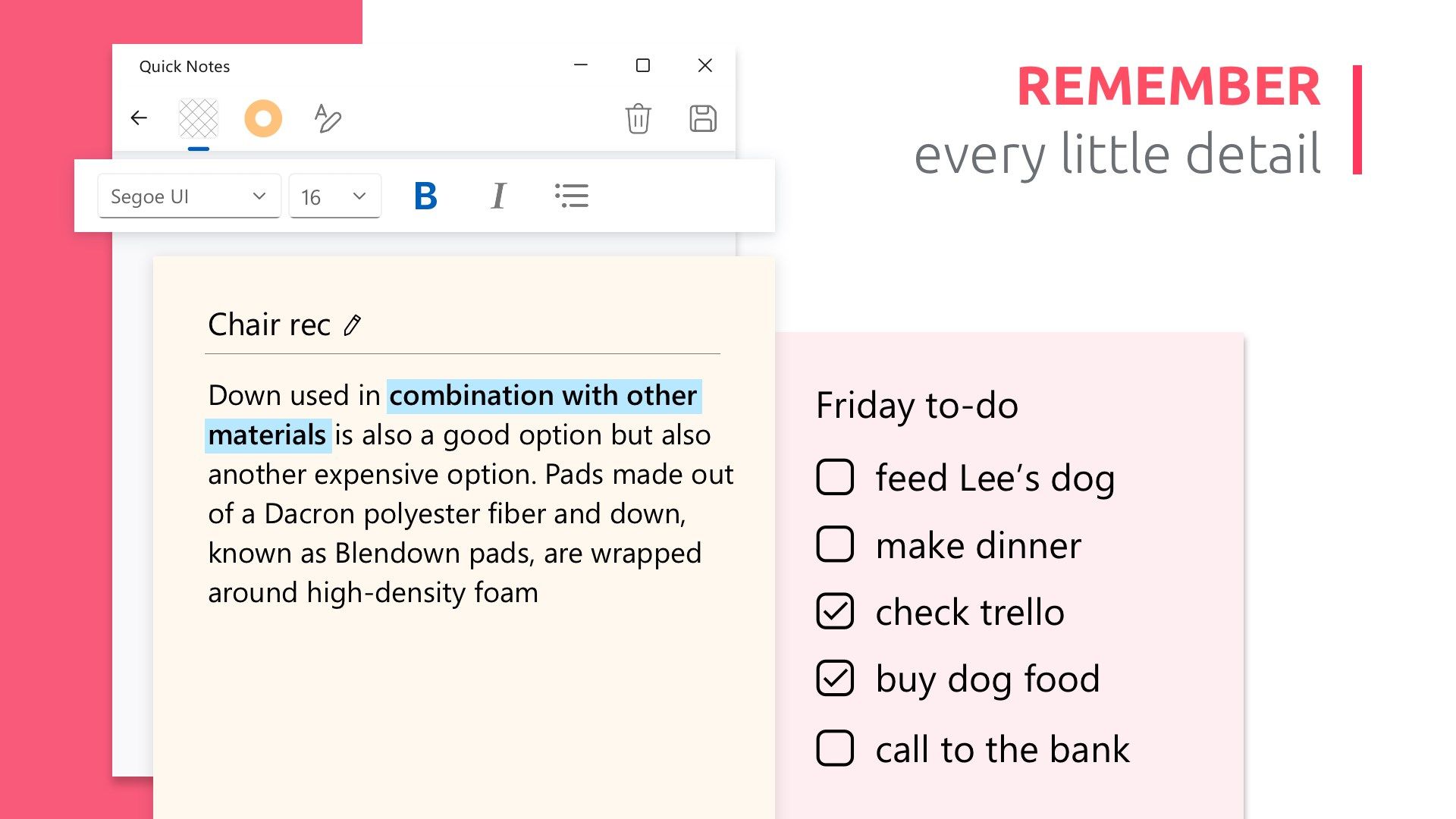 Quick Notes - Memo, Checklist & To Do List