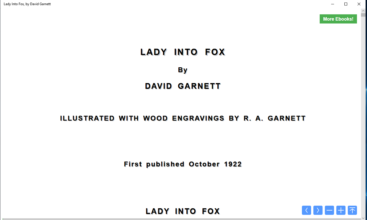 Lady into Fox, by David Garnett