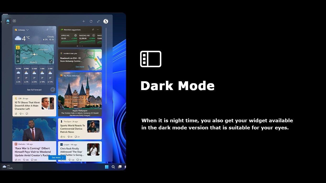 Dark Mode version of the My Photo Slideshow widget