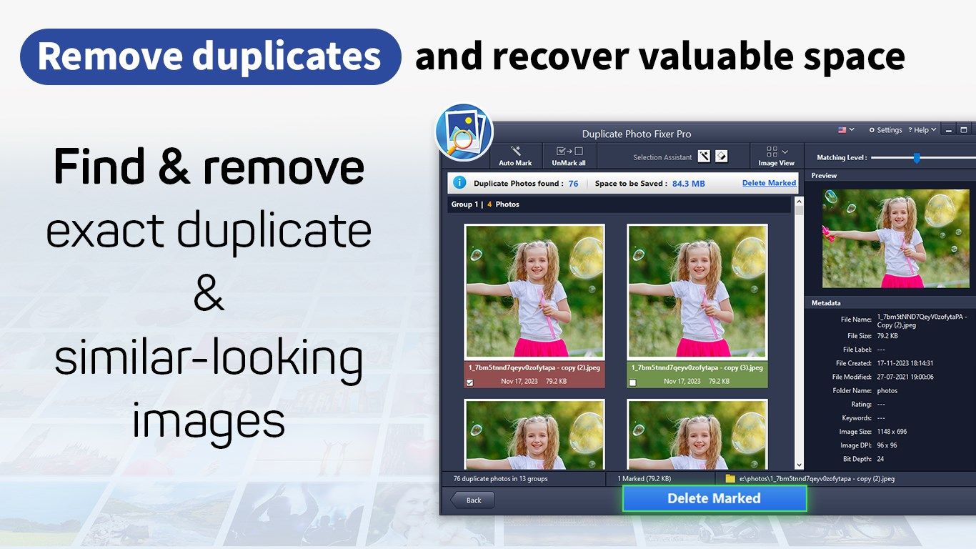 Remove duplicates & free up space