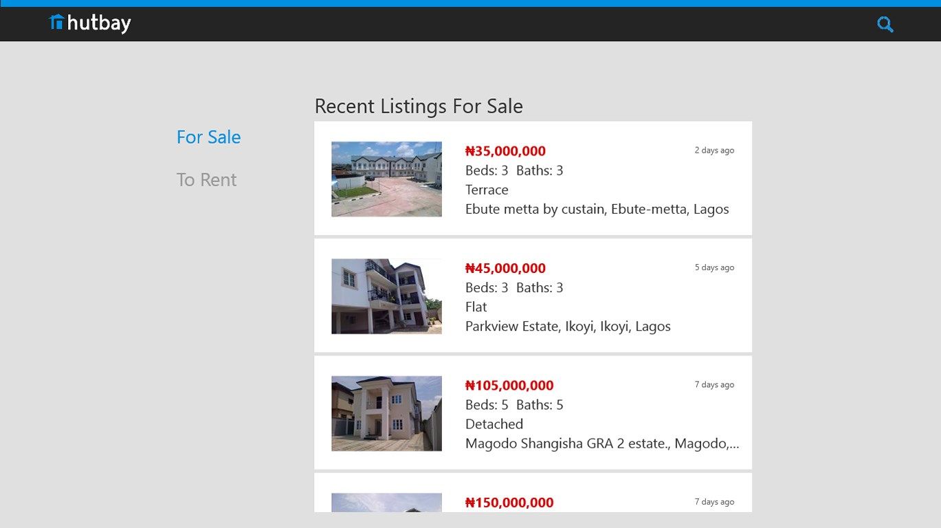 Browse through lists of recent listings
