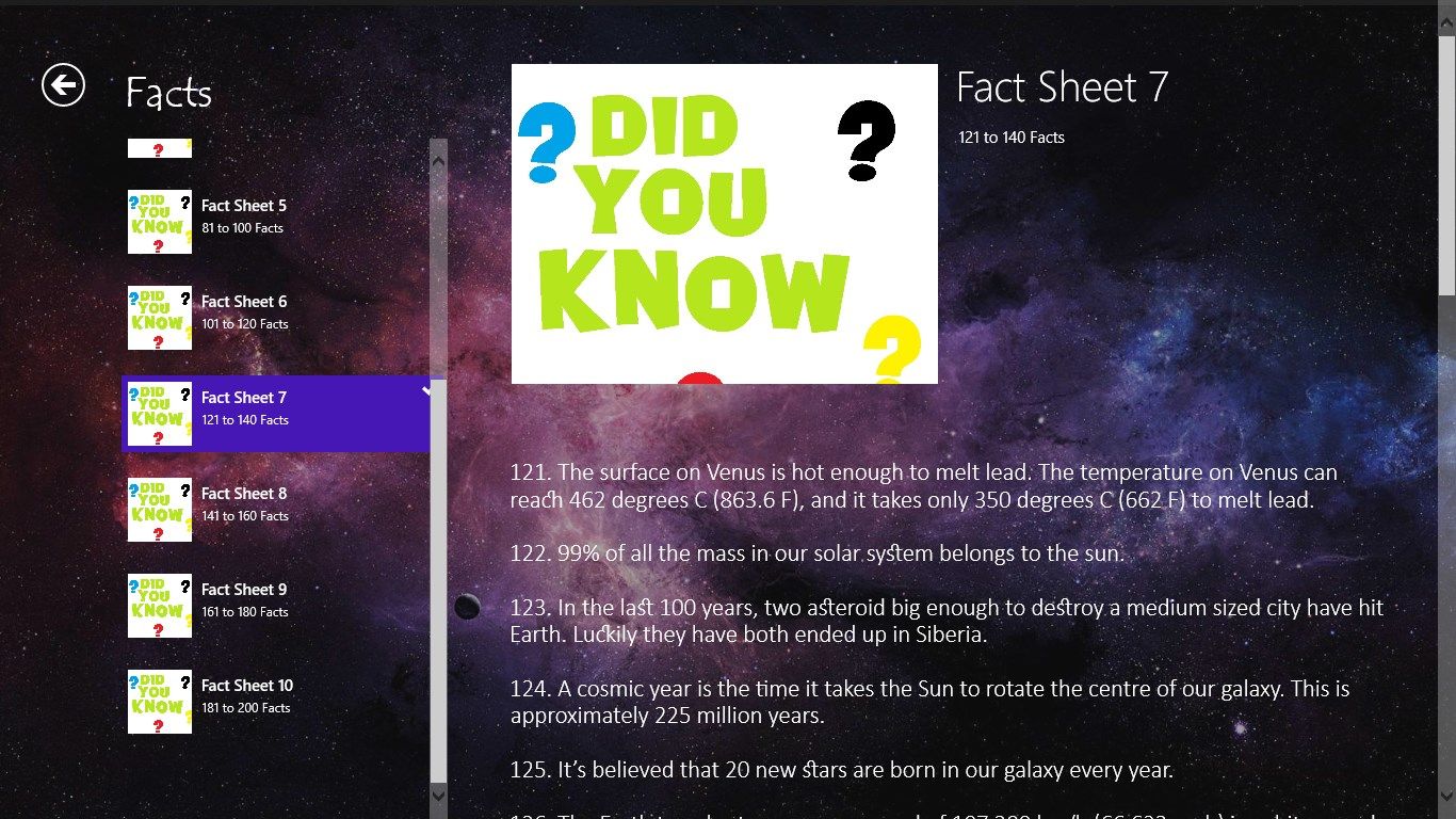 Over 150 Facts