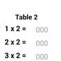 Maths Table Test 4 kids