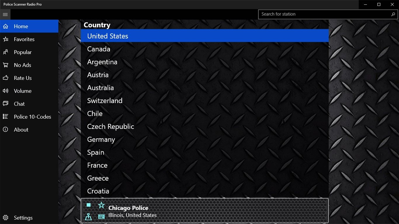 Select Police Channel by Country/State(Province)/County or Choose Search/Favorites/Top50
