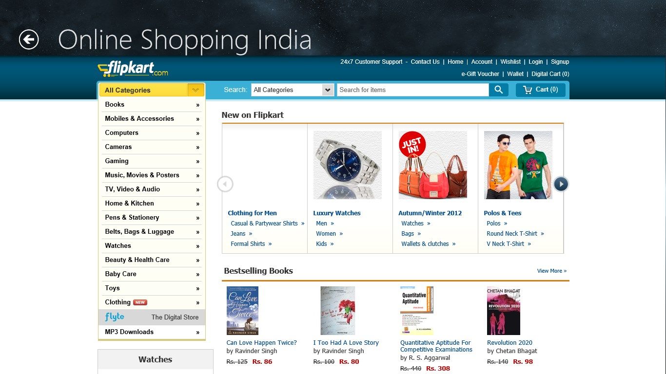 one of the top shopping sites in india(flipkart)