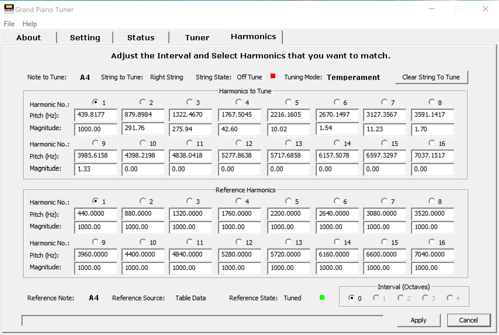 Harmonics Tab