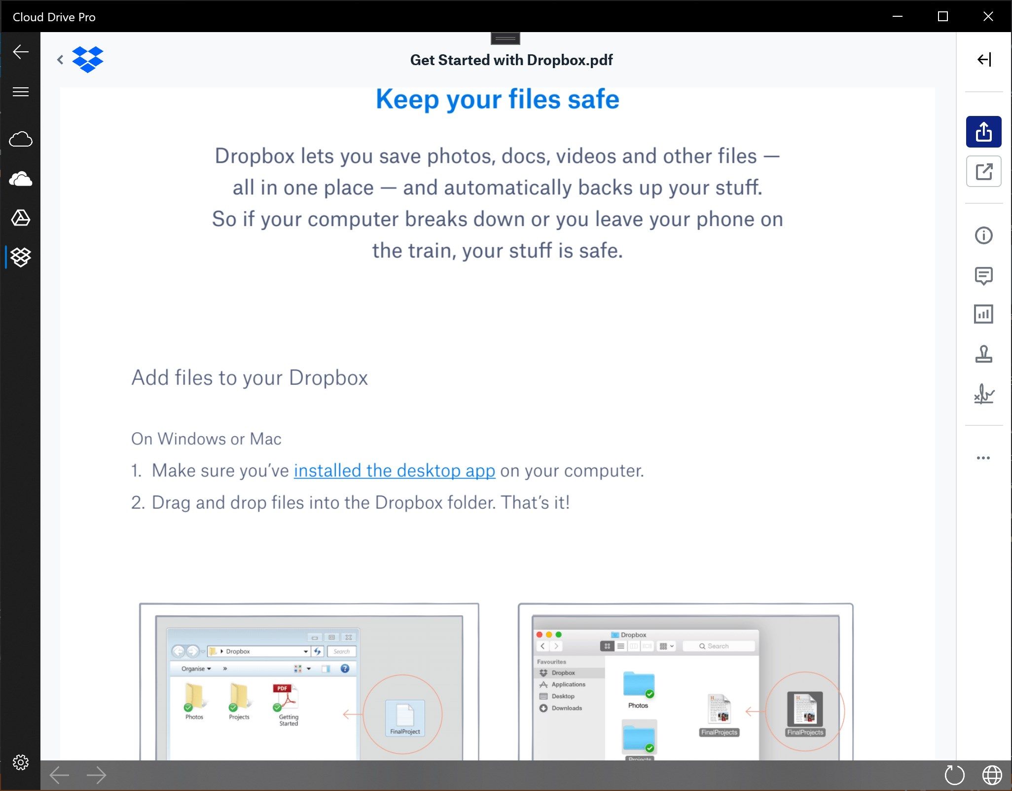 Clod Drive Pro - Dropbox view document
