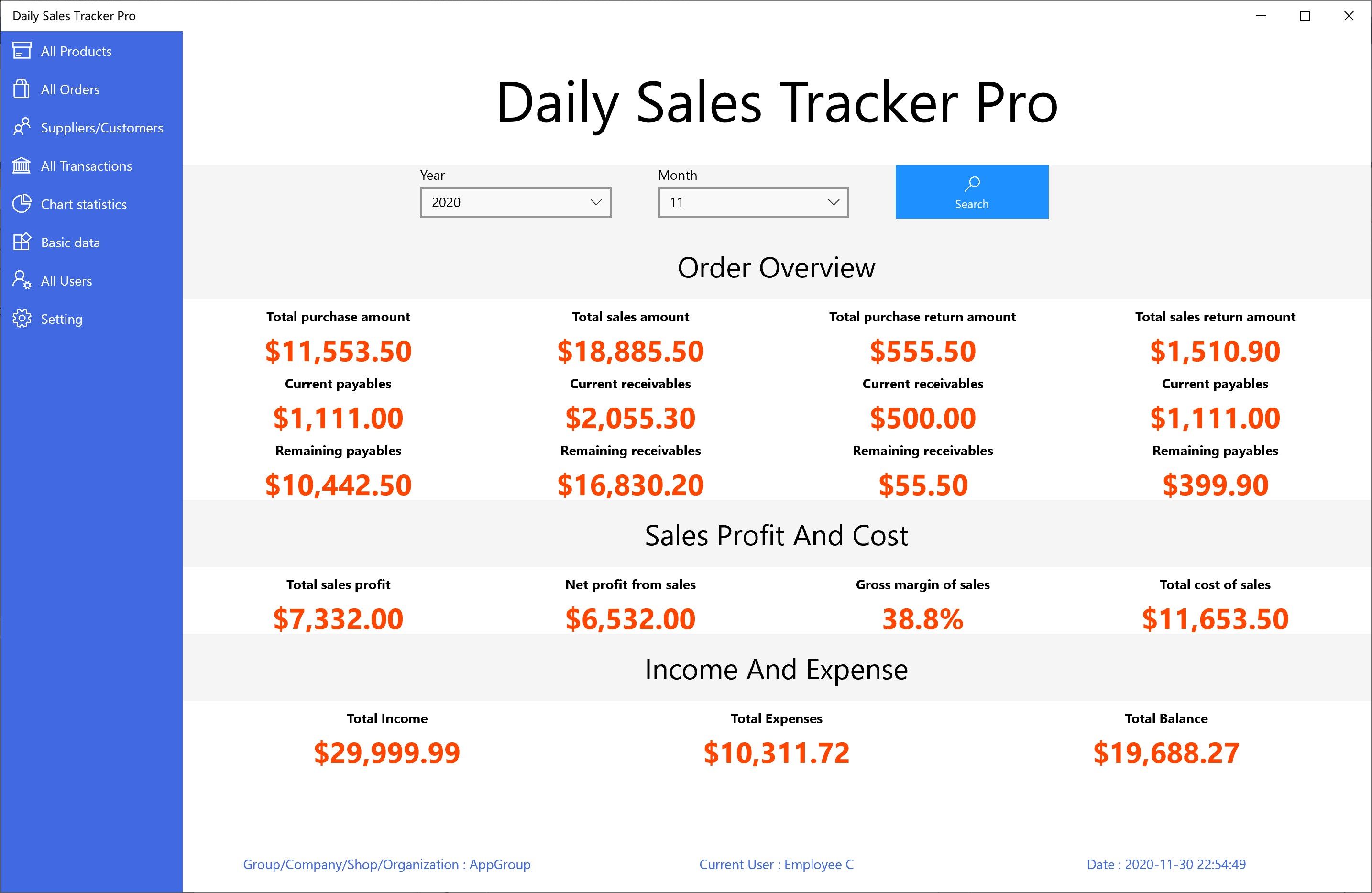 Daily Sales Tracker Pro - Online Invoicing Manage Inventory