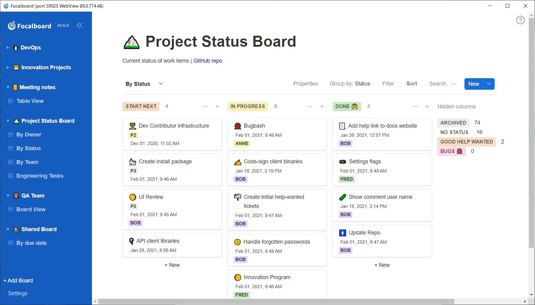 Track and manage your projects with ease