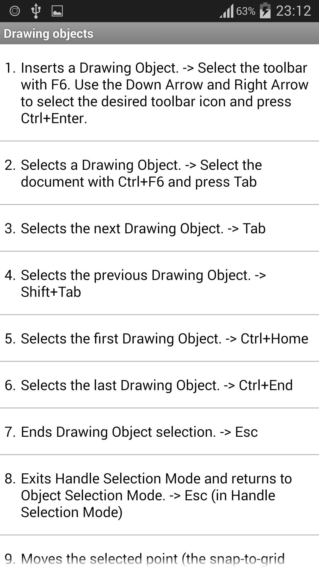 OpenOffice Shortcuts