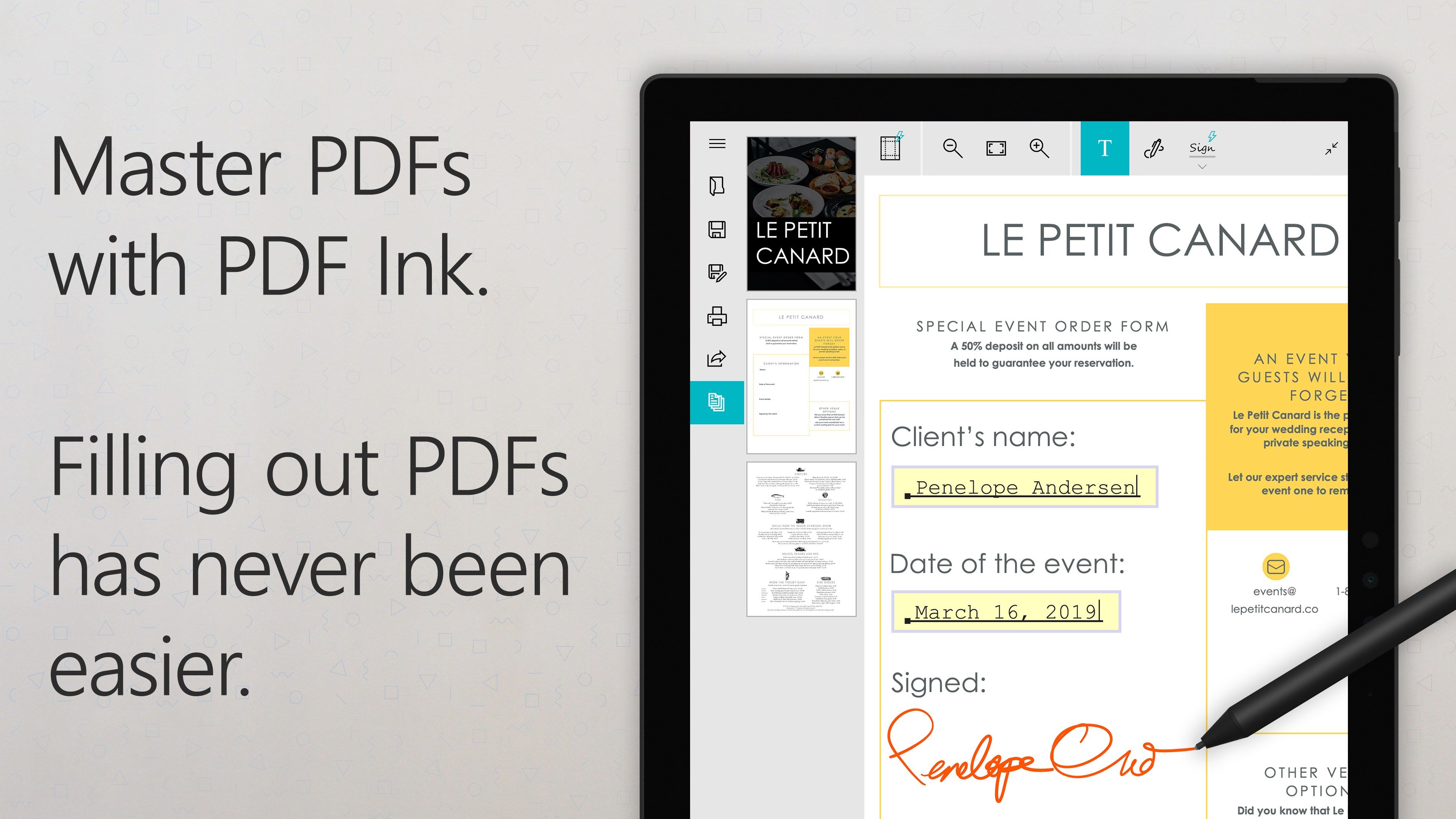 Fill out PDFs with PDF Ink.