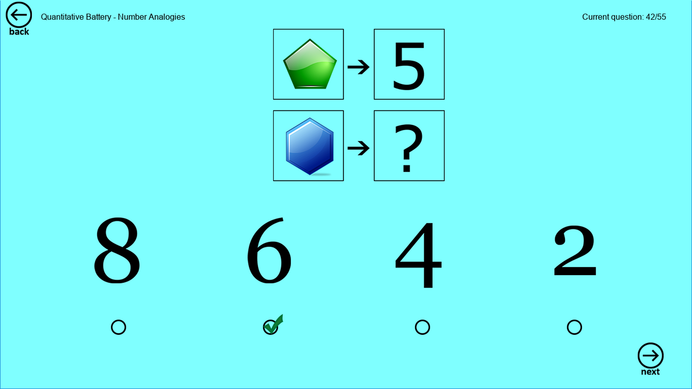Test: items in boxes on top have some quantitative relationship. Which answer from below will get second row of boxes to have the same relationship?