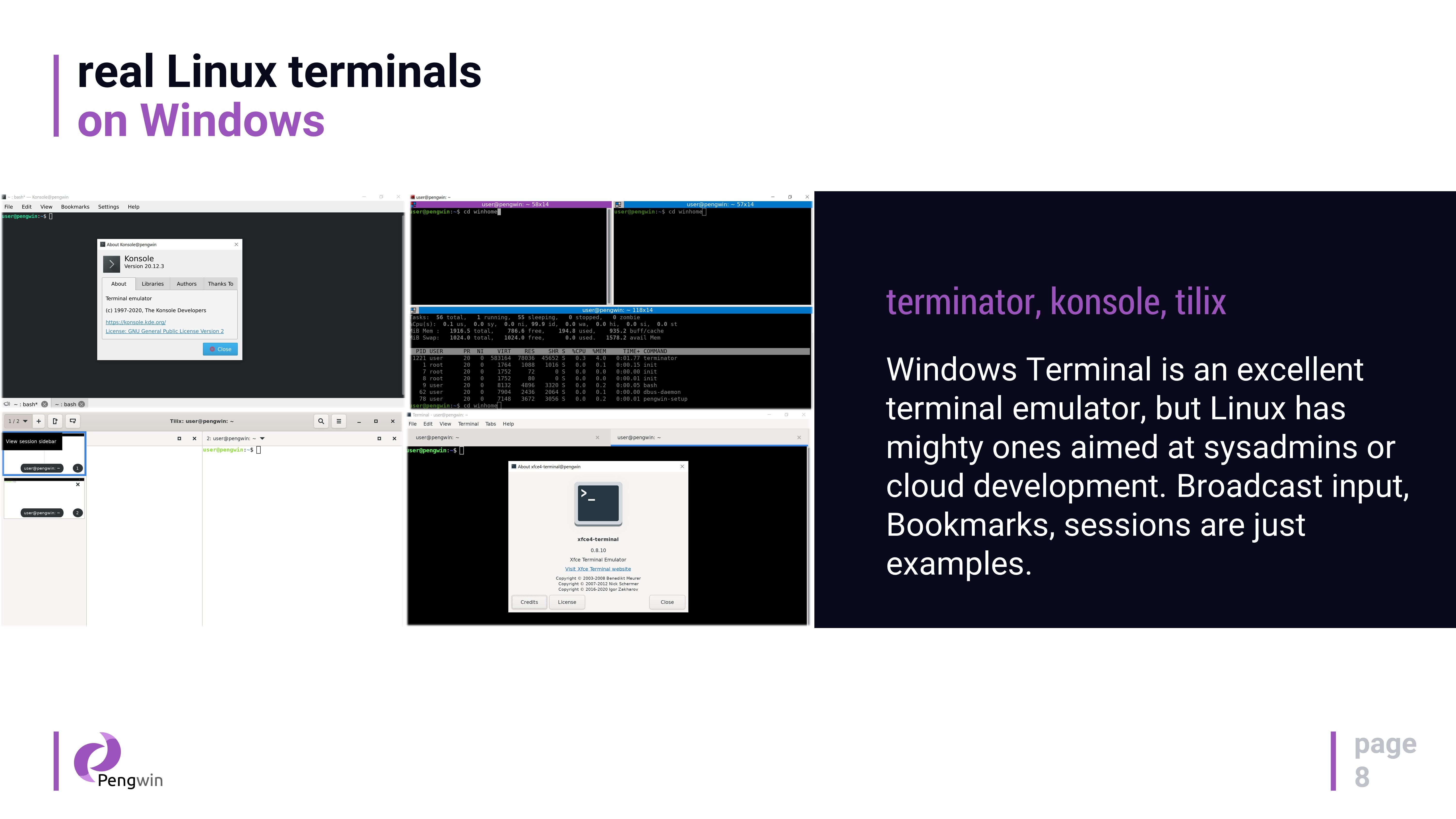 real Linux terminals on Windows