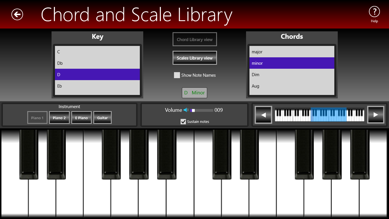 Play the piano using 4 different instrument sounds