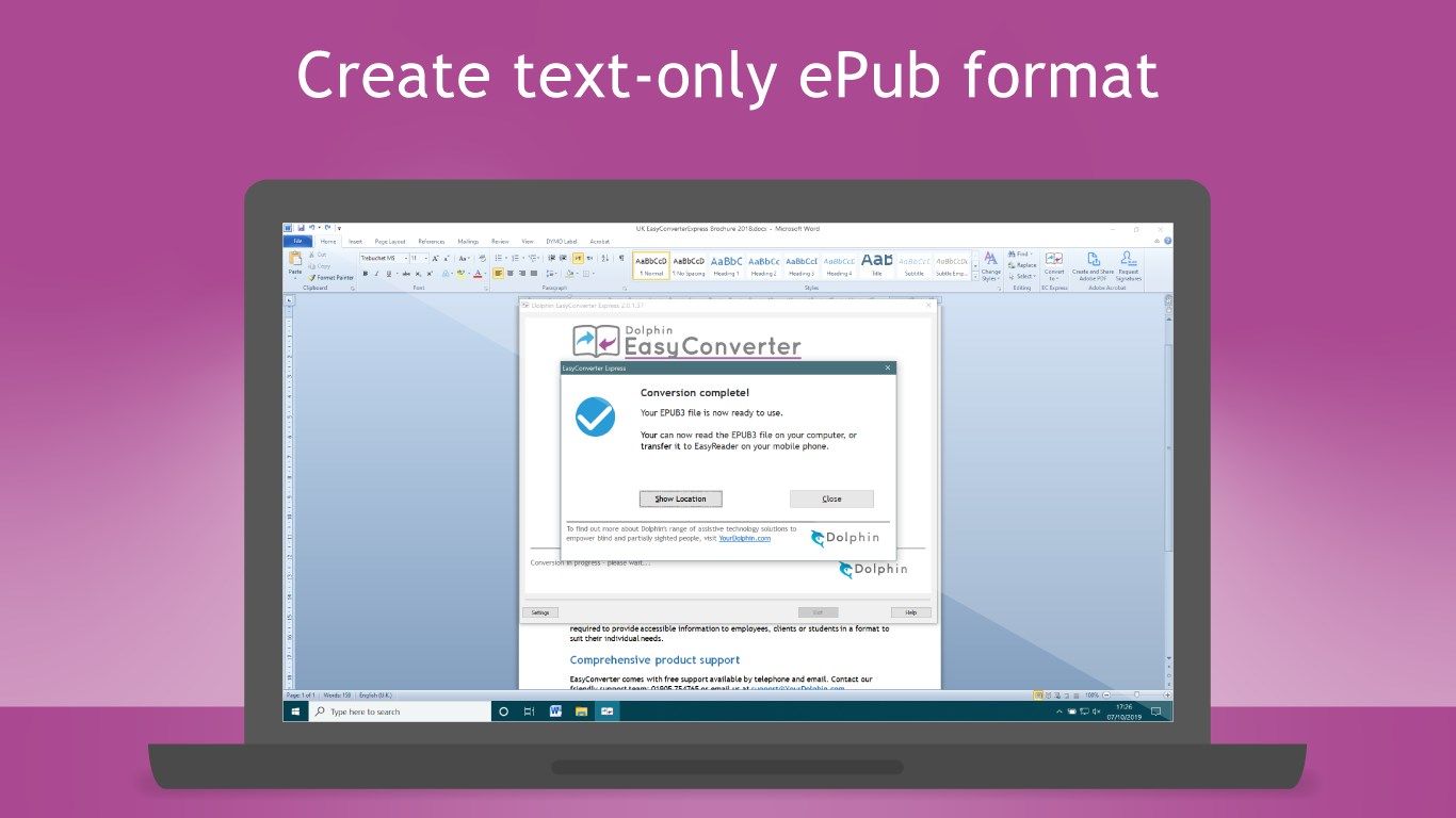 Create text-only ePub format