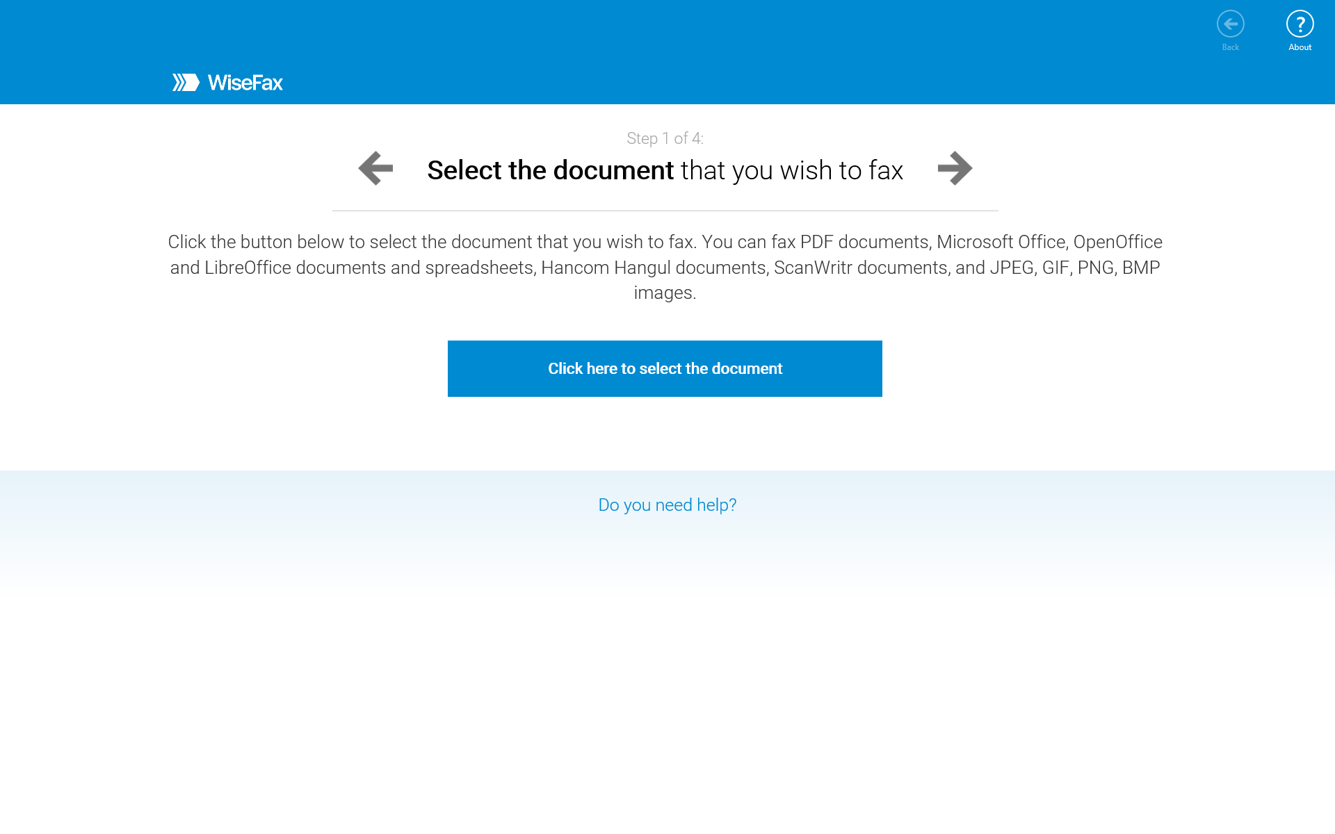 Step 1 - select document
