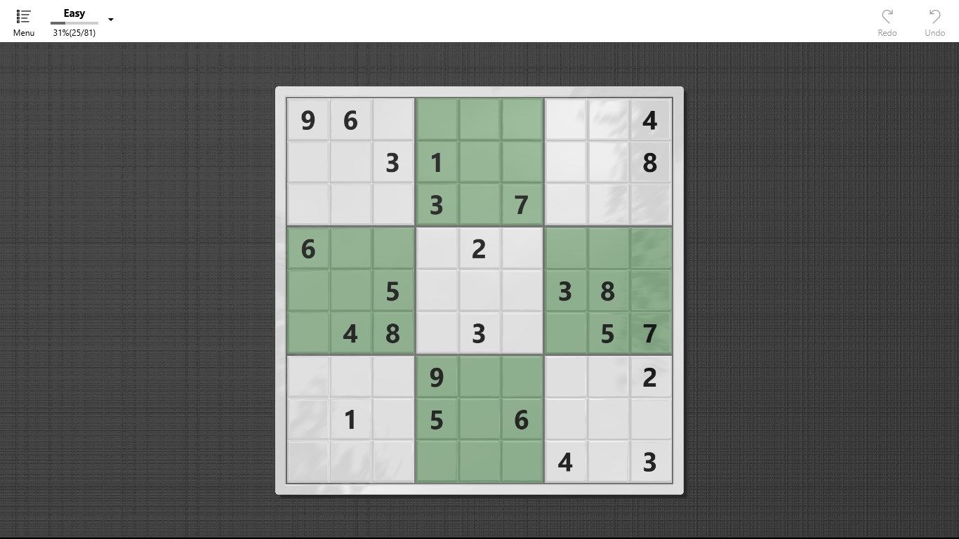 Test-play: Sample puzzle in easy level.