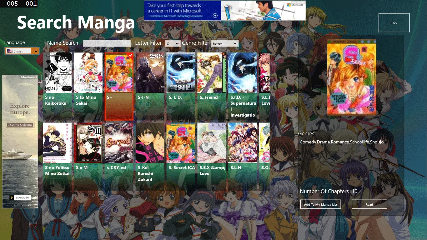 larger selection of manga series