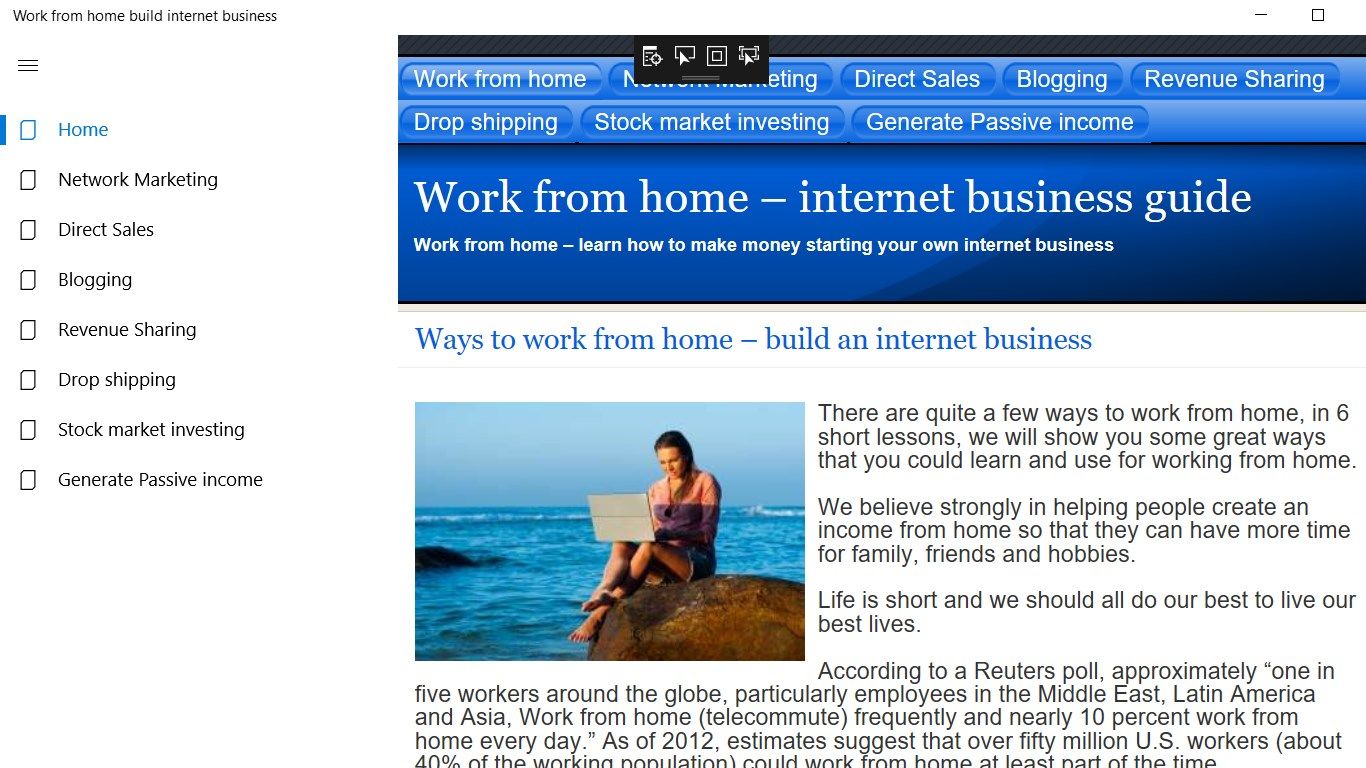 Work from home - build internet business