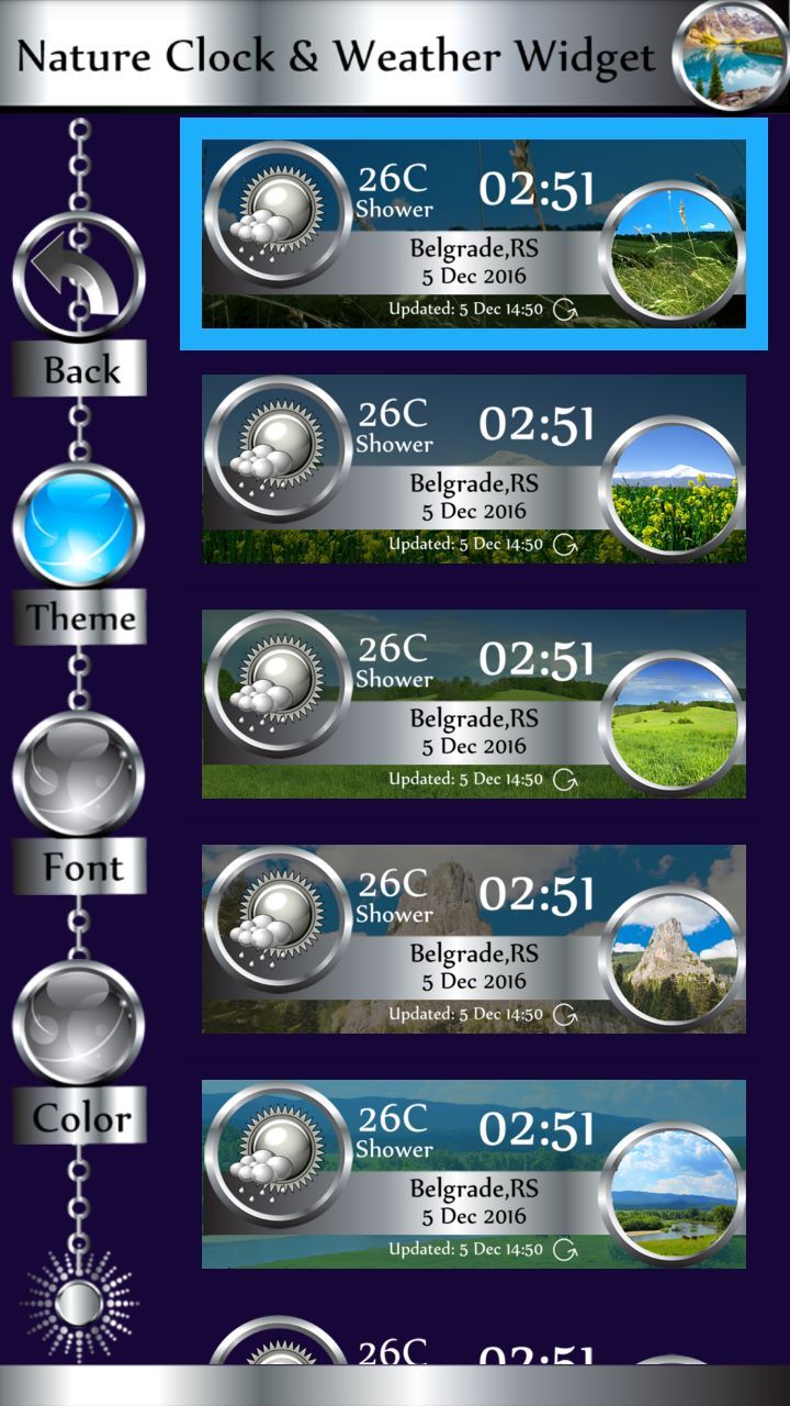 Nature Clock & Weather Widget