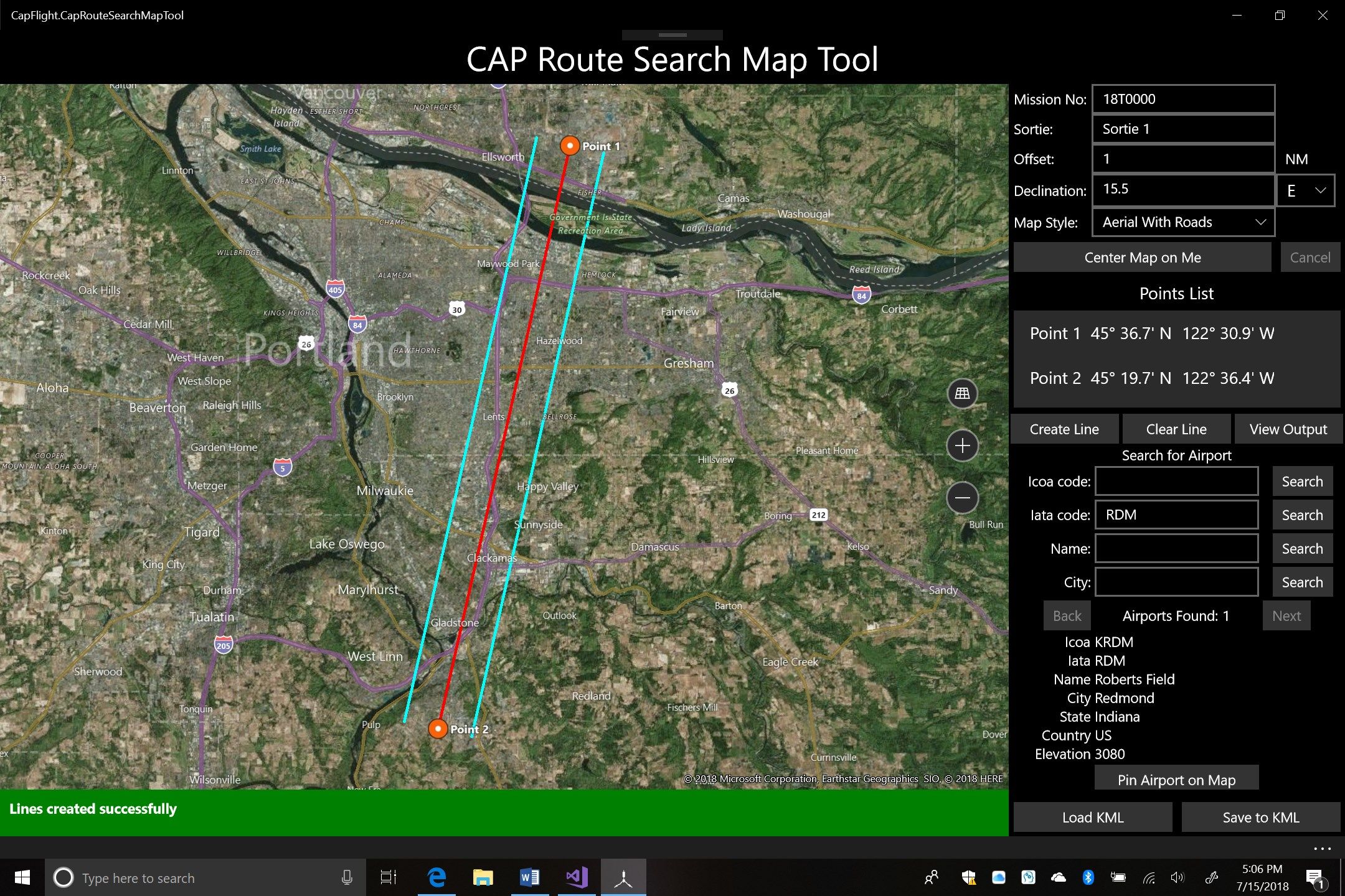 CAP Route Search Map Tool