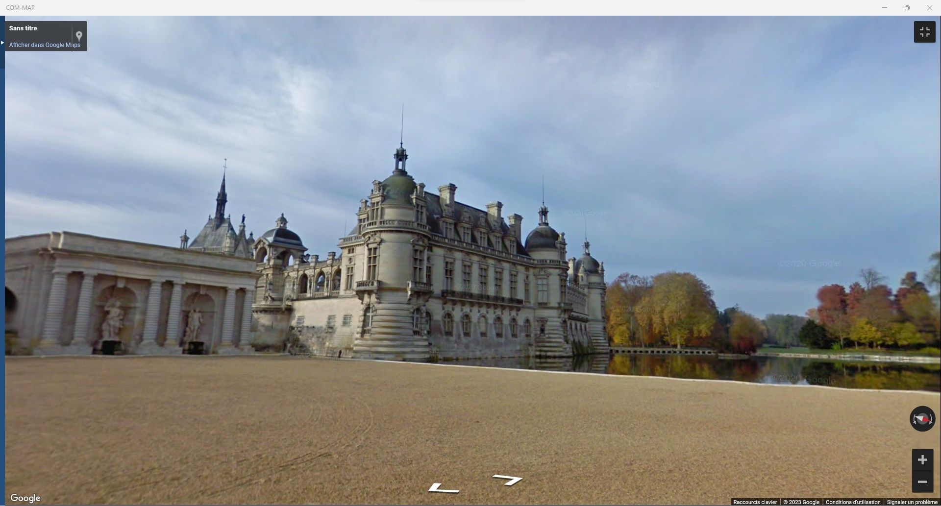 Dynamic display of Google Street View ©
