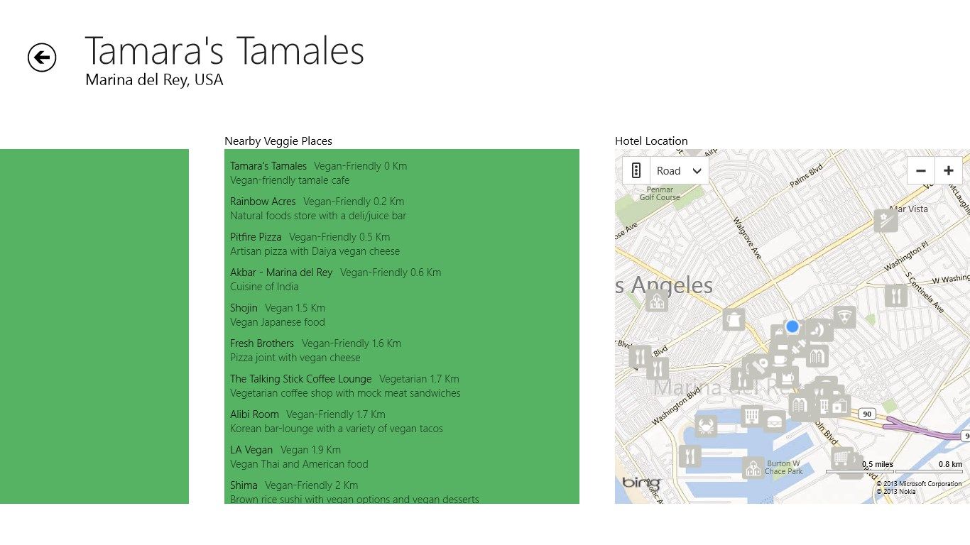 See nearby veggie places