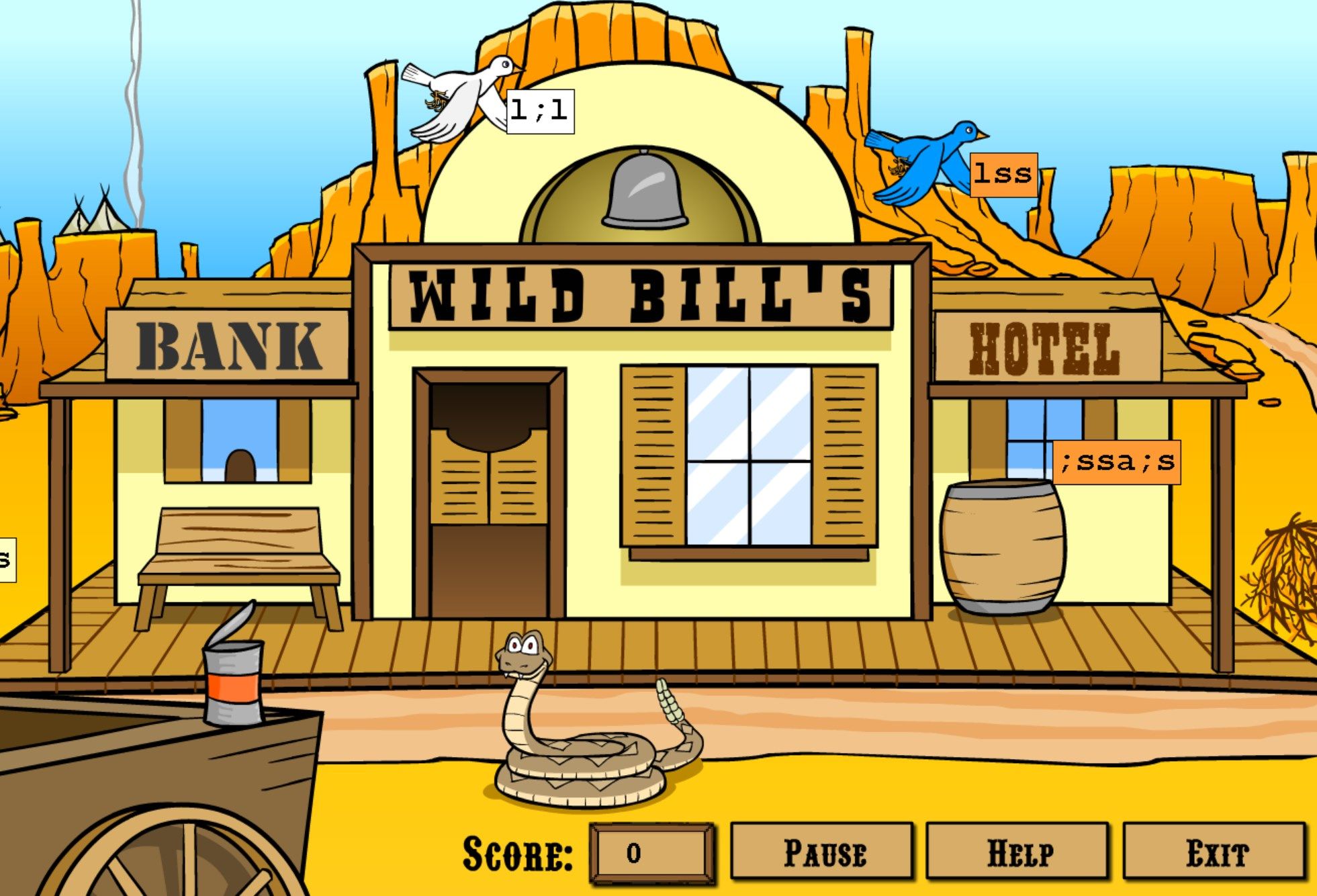 Wild Bill’s Old West helps build basic typing speed & accuracy.