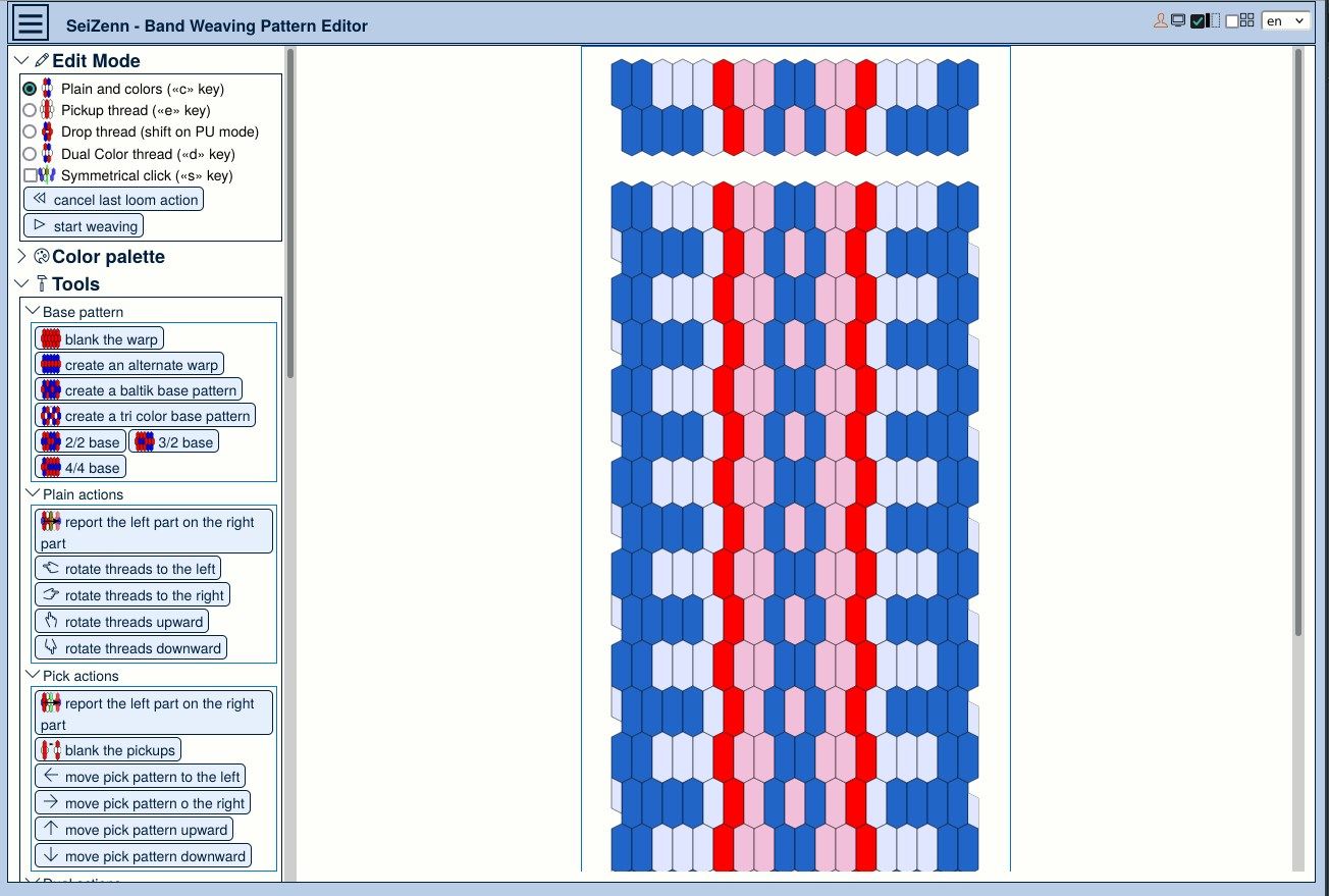 Plain weave band pattern editor
