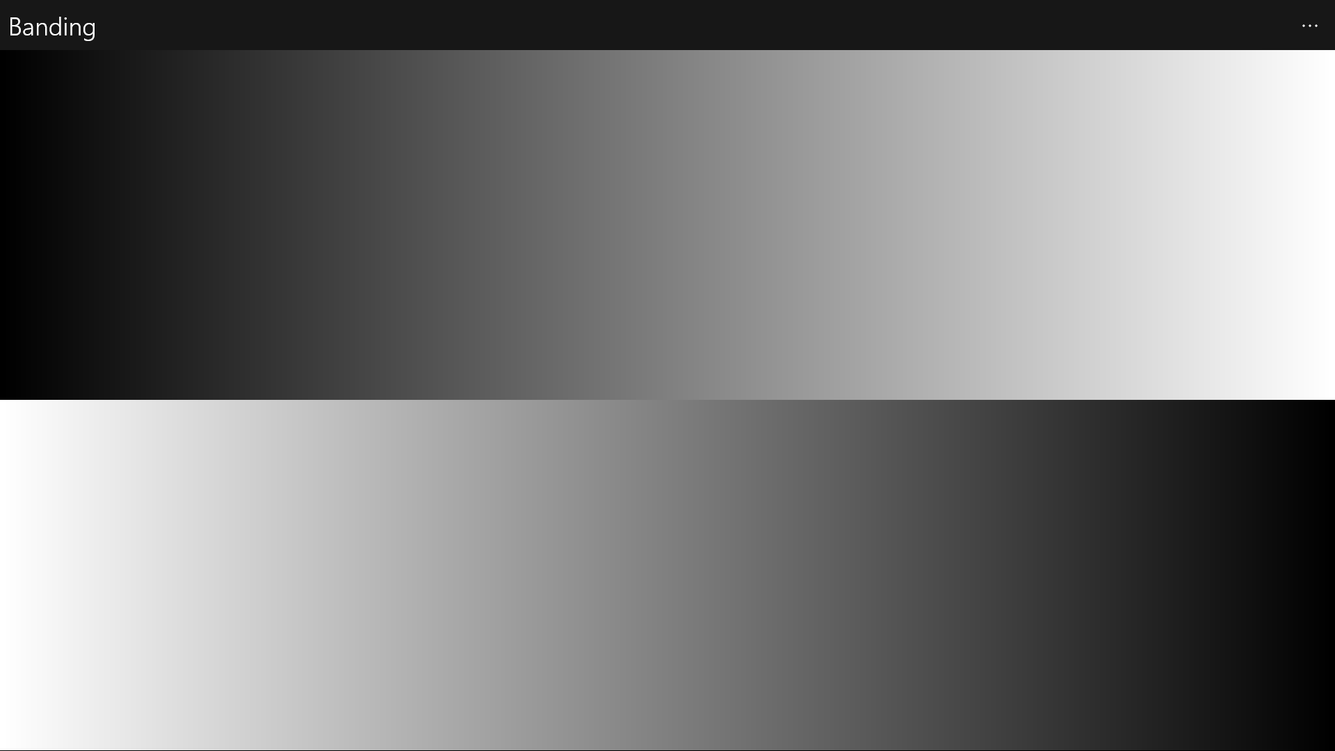 The banding page displays a gray-scale gradient image to help you test for banding.