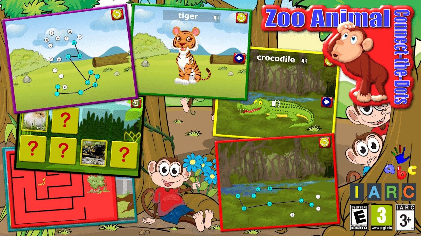 ABC Zoo Animal Connect Dot Puzzles