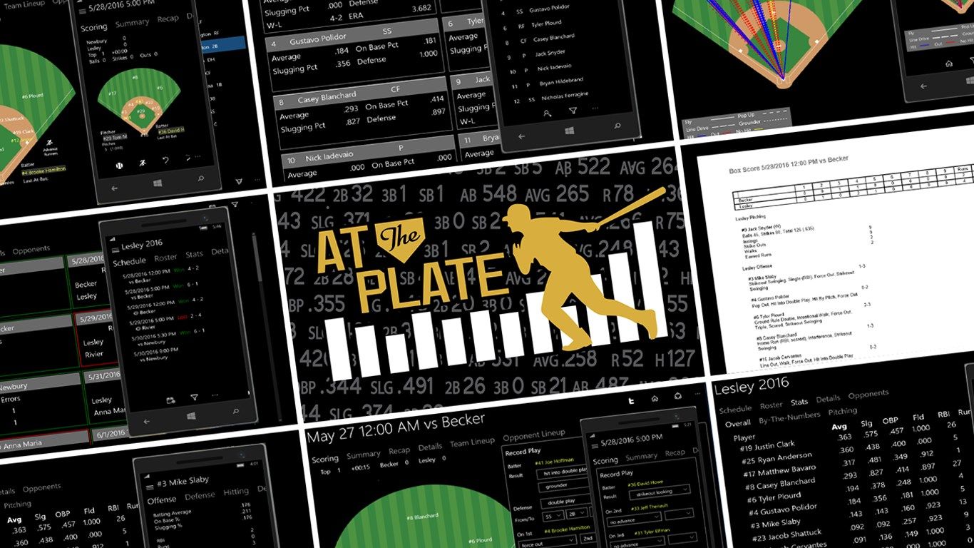 At The Plate is a full-featured app for laptop, tablet and mobile devices for scoring baseball games and capturing statistics about player performance