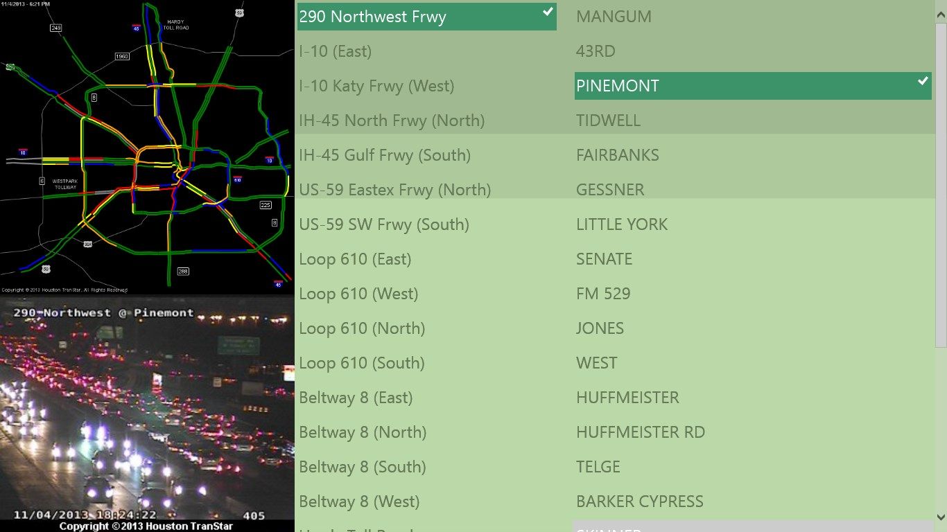 Main app screen displays Speed Map, Camera, Freeway and Camera List