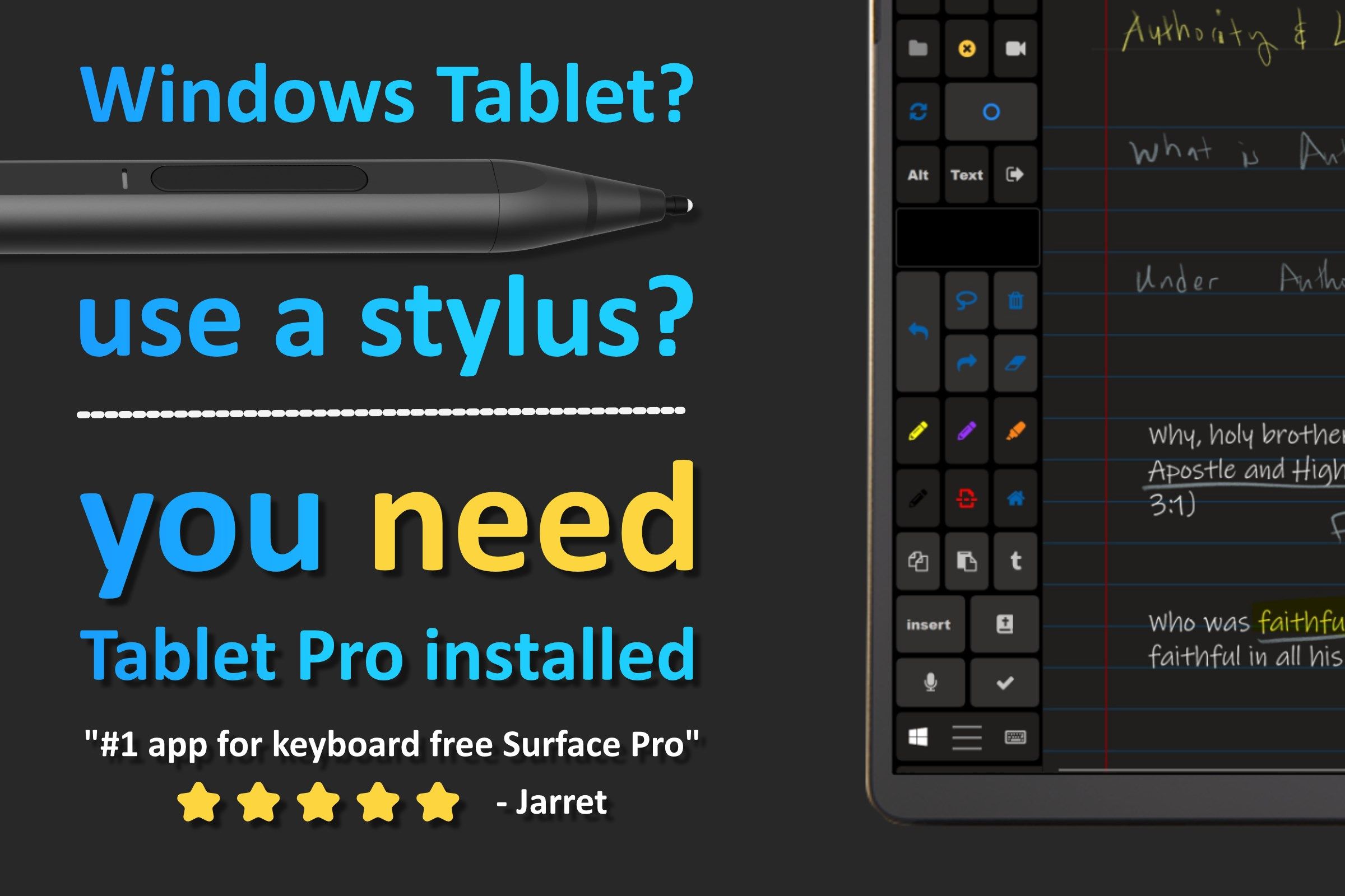 Microsoft Windows Tablet advanced touch controls, touch buttons, virtual trackpad, virtual gamepad, use desktop applications with all your keyboard shortcuts onscreen. (download this app and the desktop app at www.tabletpro.com)
