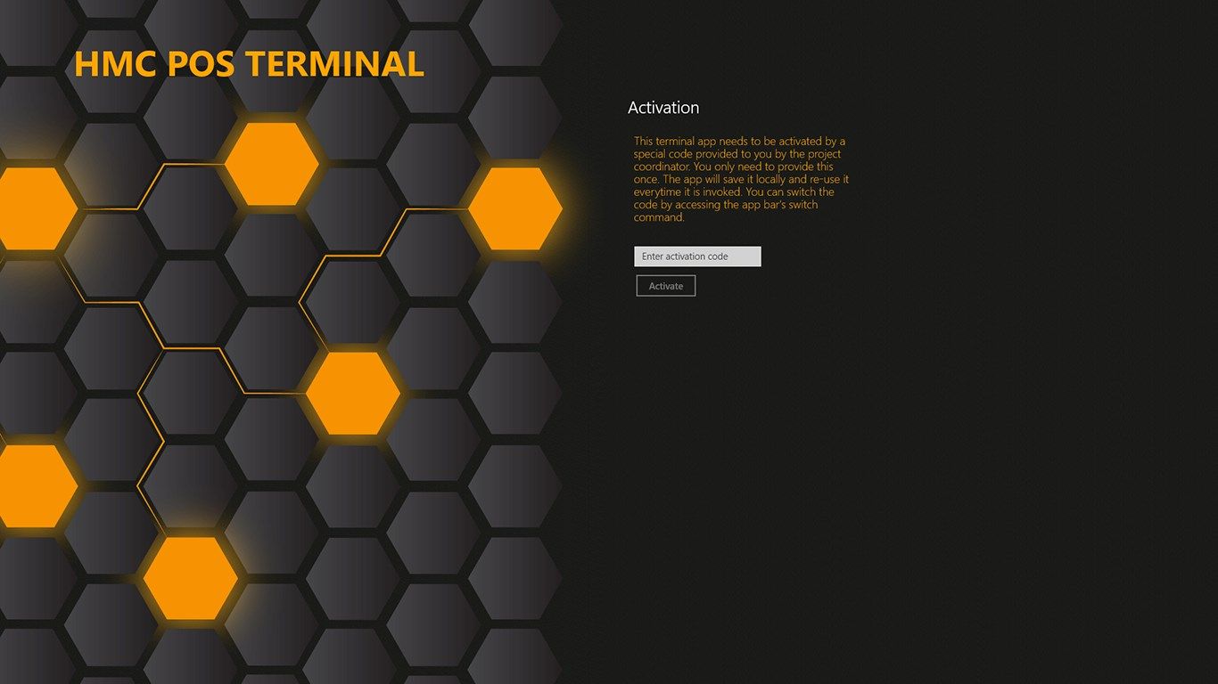 The activation screen