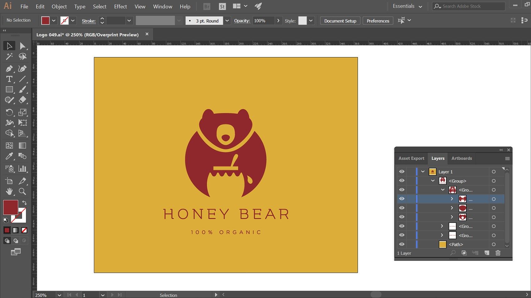 Logo Template opened with Adobe Illustrator and ready for editing.