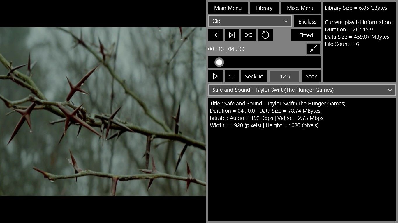 Screenshot of Dark Theme.