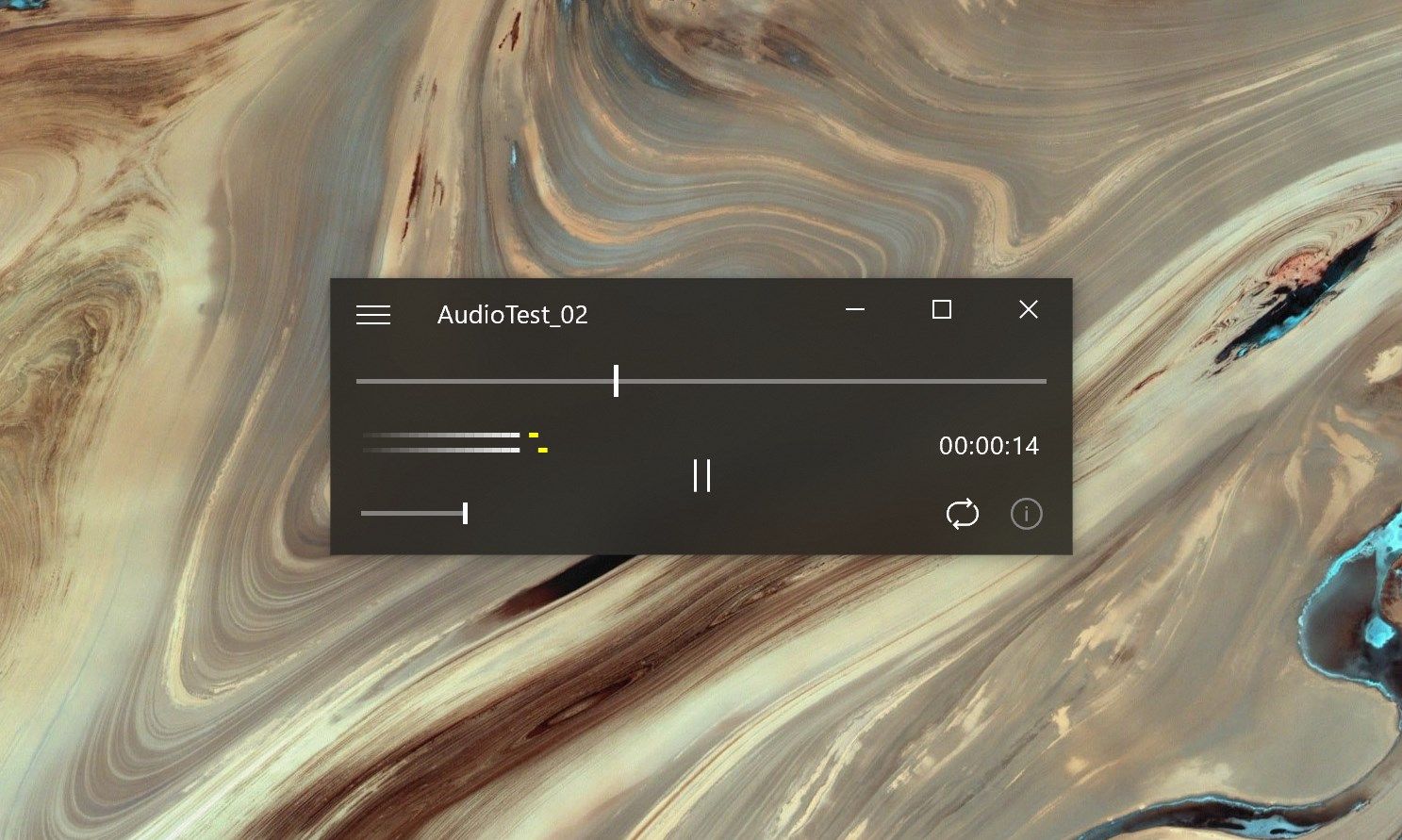 Compact audio playback interface.