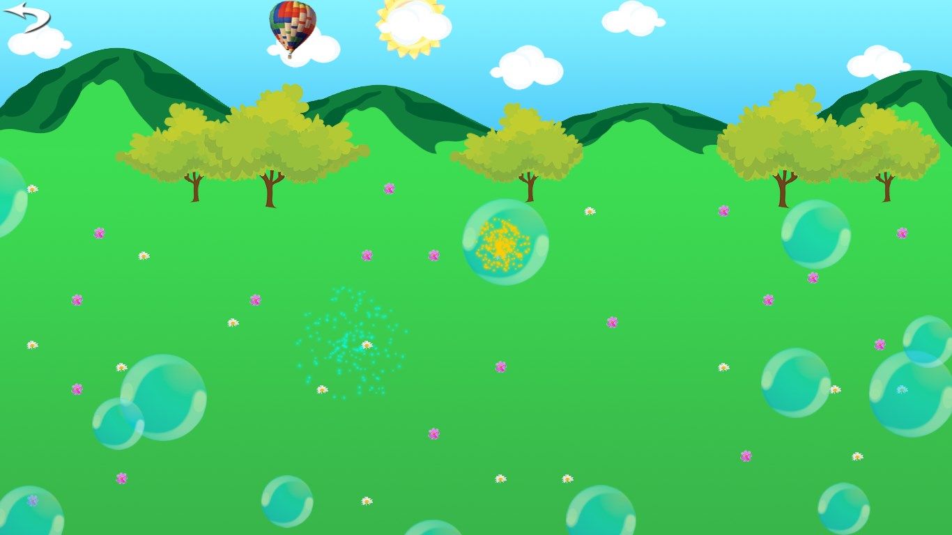 Pop the bubbles! Can you find what other objects will do something when you tap/click them?