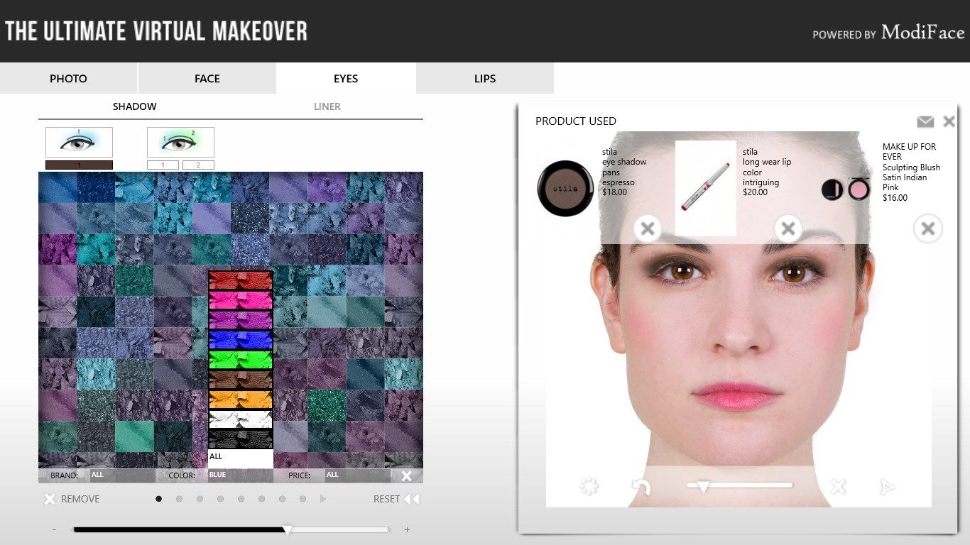 Find your shade by filtering and sorting the makeup palettes!