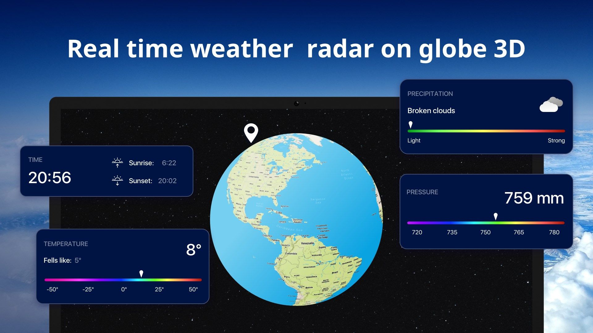 World Globe 3D - Weather radar & Forecast map