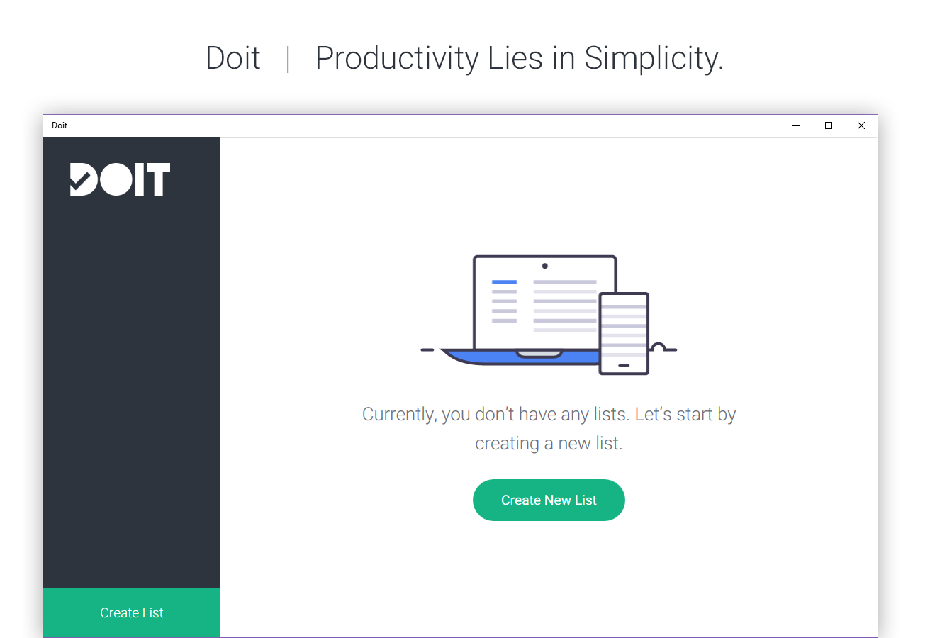 Doit | Productivity lies in simplicity.