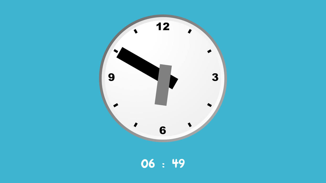 Touch the hour or minute hand then drag it around the clock. See the hour and minutes text changing.