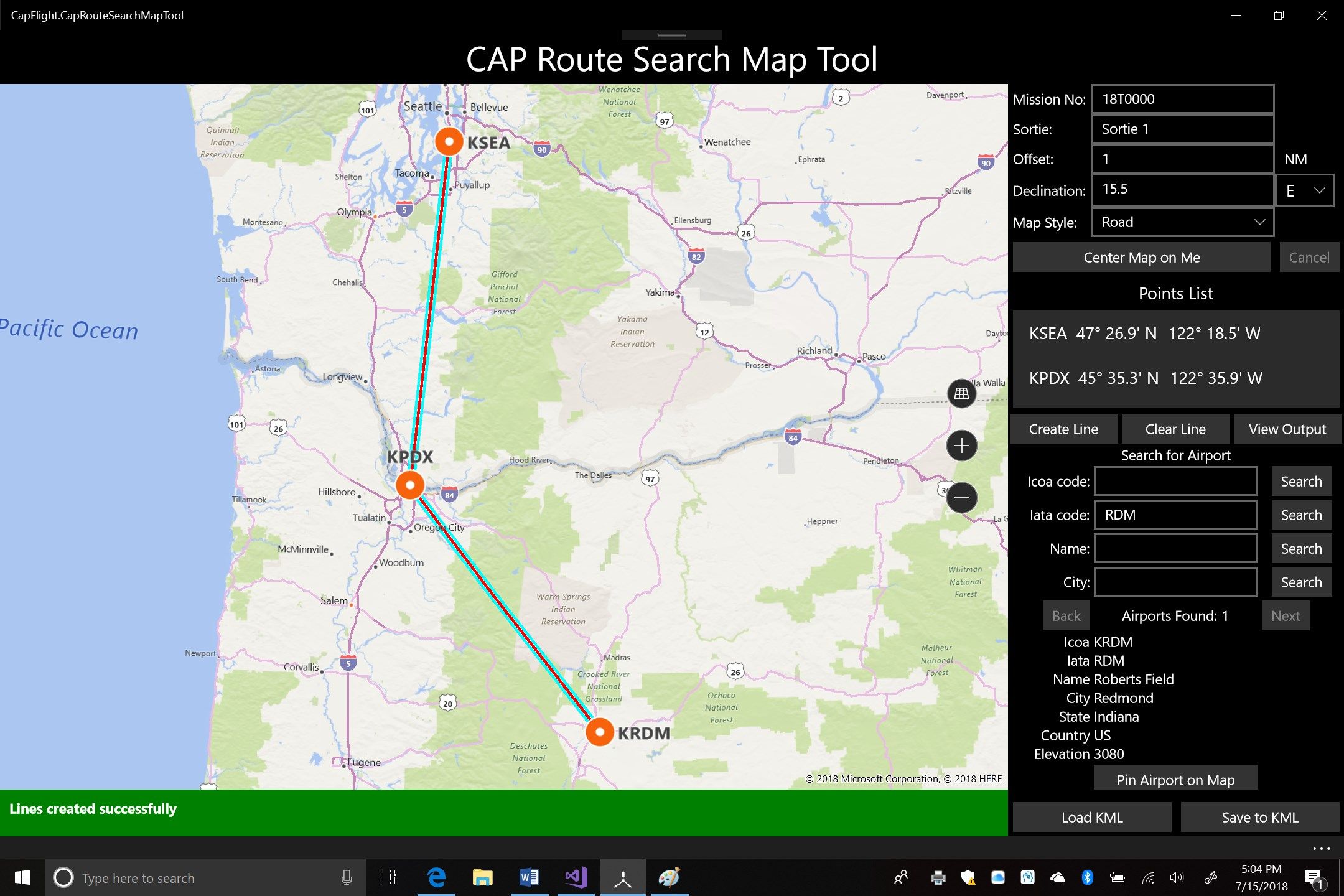 CAP Route Search Map Tool